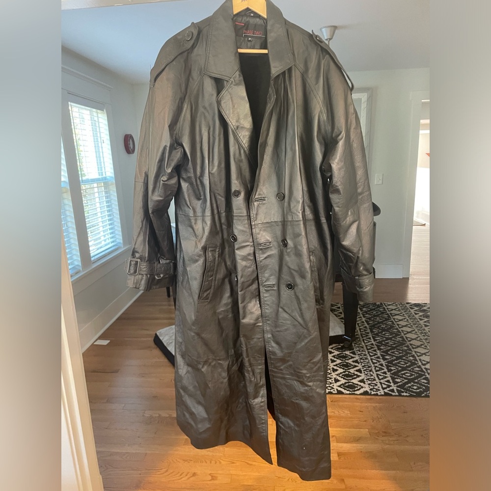 Men’s Full Length Leather Trench Coat